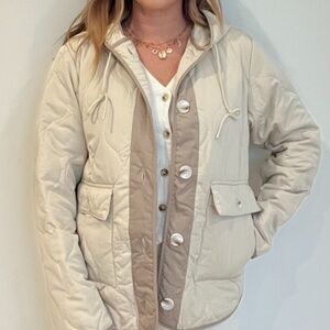 Women's Cream Quilted Jacket